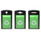 Alpine Industries 120 Gal. Steel All-Weather Outdoor Triple Recycling Bin, Cans, Plastic Glass, Paper, with Liners ALP471-40-GSCMS-MK - alternate 1